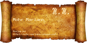 Mohr Mariann névjegykártya