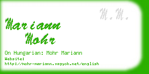 mariann mohr business card